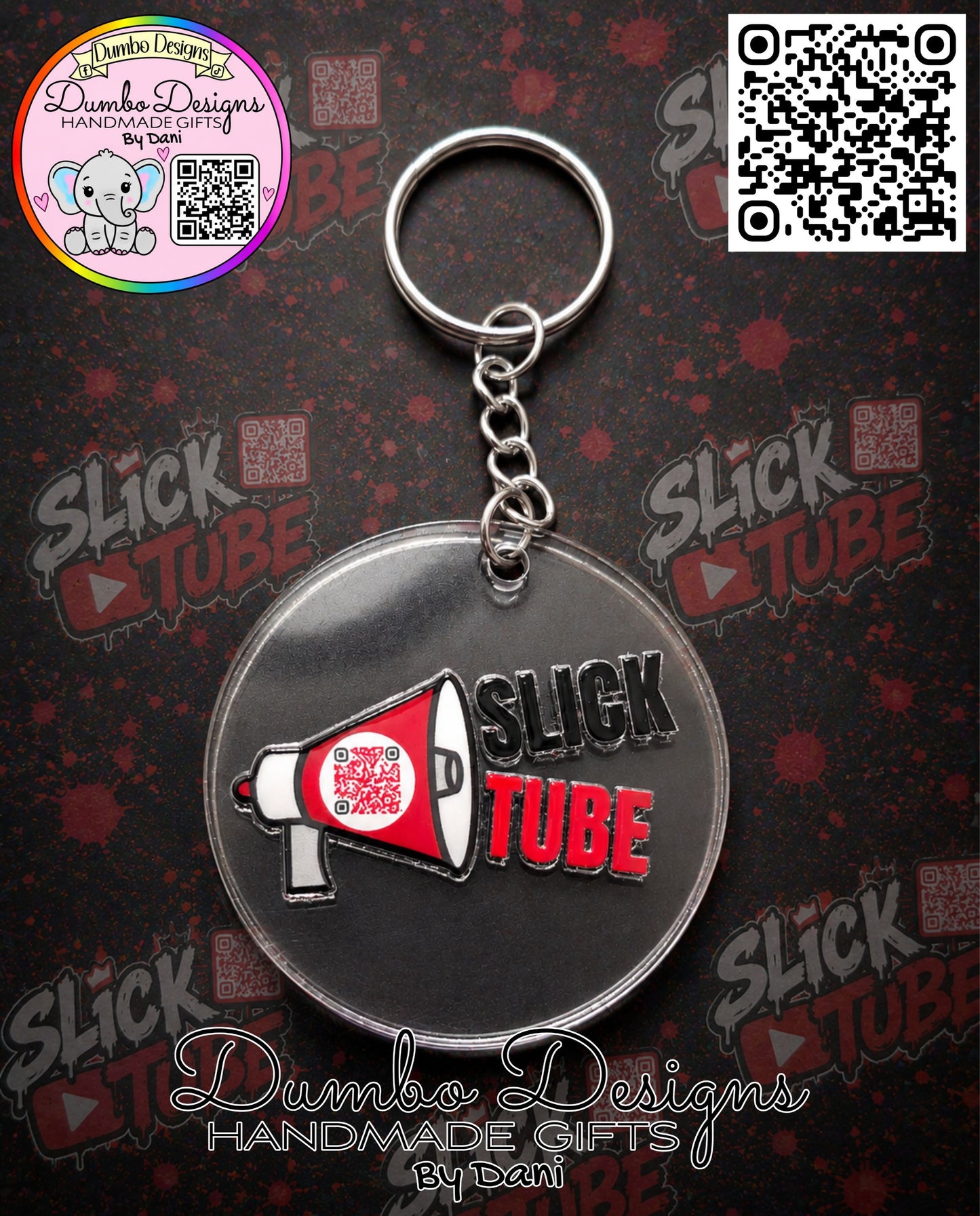 SLICK TUBE Round Keyrings