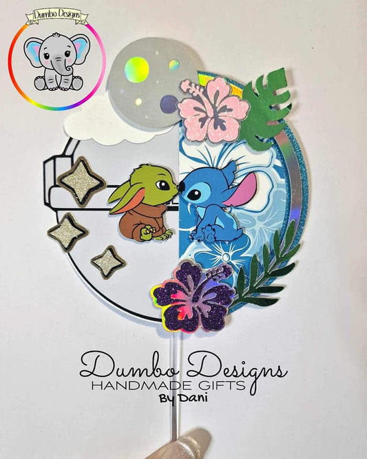 The Blue Monster & Baby Master Inspired Cake Topper