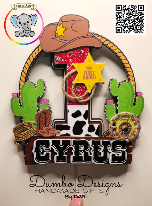 Cowboy Inspired Cake Topper
