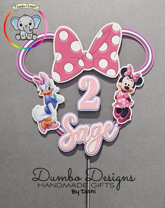 Pink Mouse Inspired Cake Topper