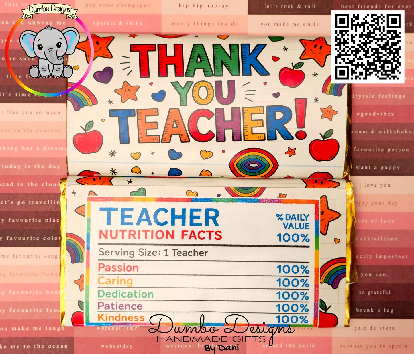 Thank You Teacher Chocolate Bars