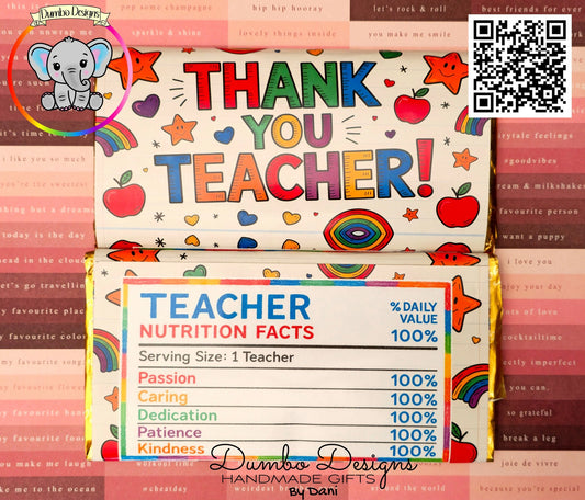 Thank You Teacher Chocolate Bars