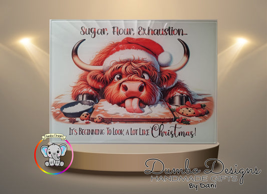 Festive Highland Cow Chopping Board