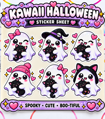 Kawaii Ghost Sticker Sheets