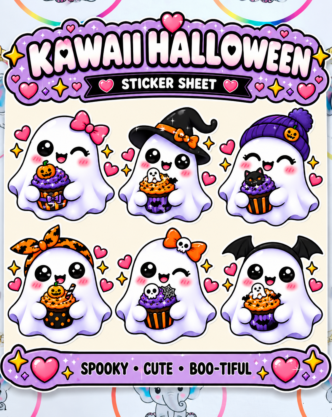 Kawaii Ghost Sticker Sheets