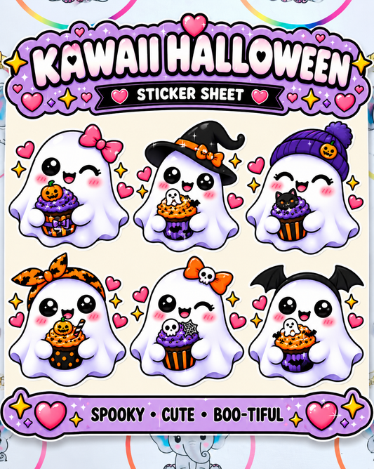 Kawaii Ghost Sticker Sheets