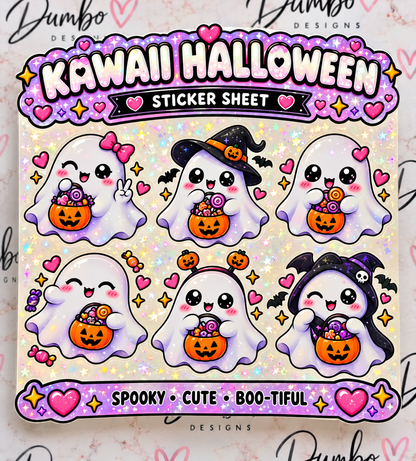 Kawaii Ghost Sticker Sheets