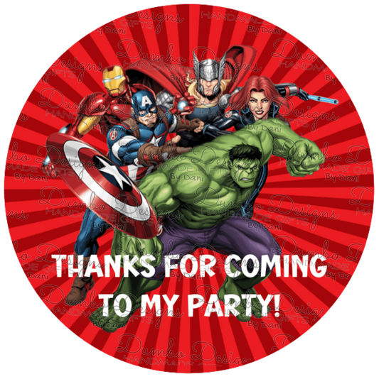 Hero Themed Party Stickers