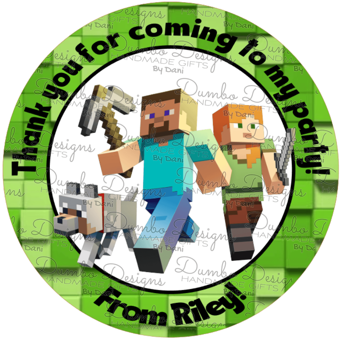 Block Themed Party Stickers