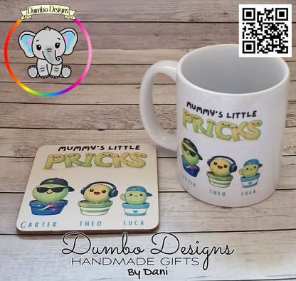 Mummy's Little Pricks Mug & Coaster Gift Box Set