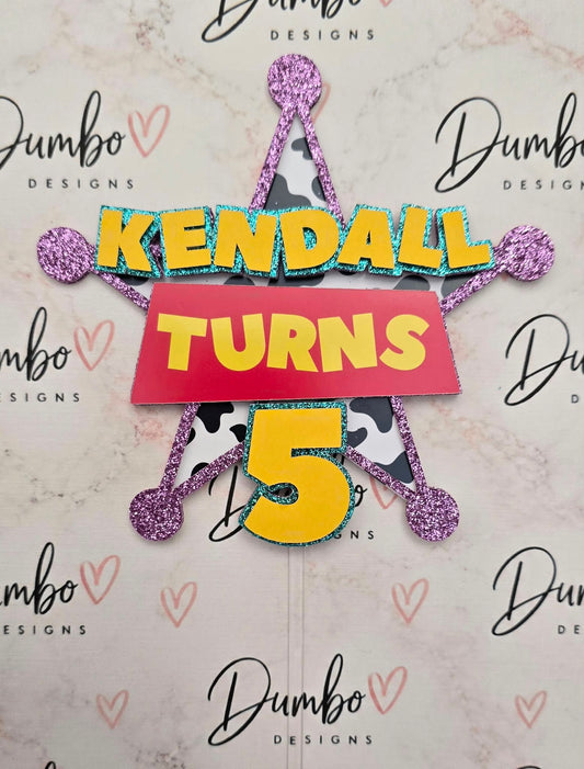 Cowgirl Themed Cake Topper